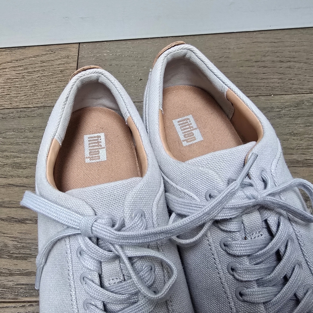 FitFlop Rally Canvas Trainers in Soft Grey - Picture 8 of 14